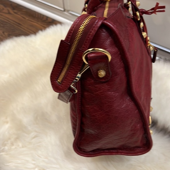 Balenciaga City Bag: Rouge Cerise with Gold Hardware - Picture 10 of 17